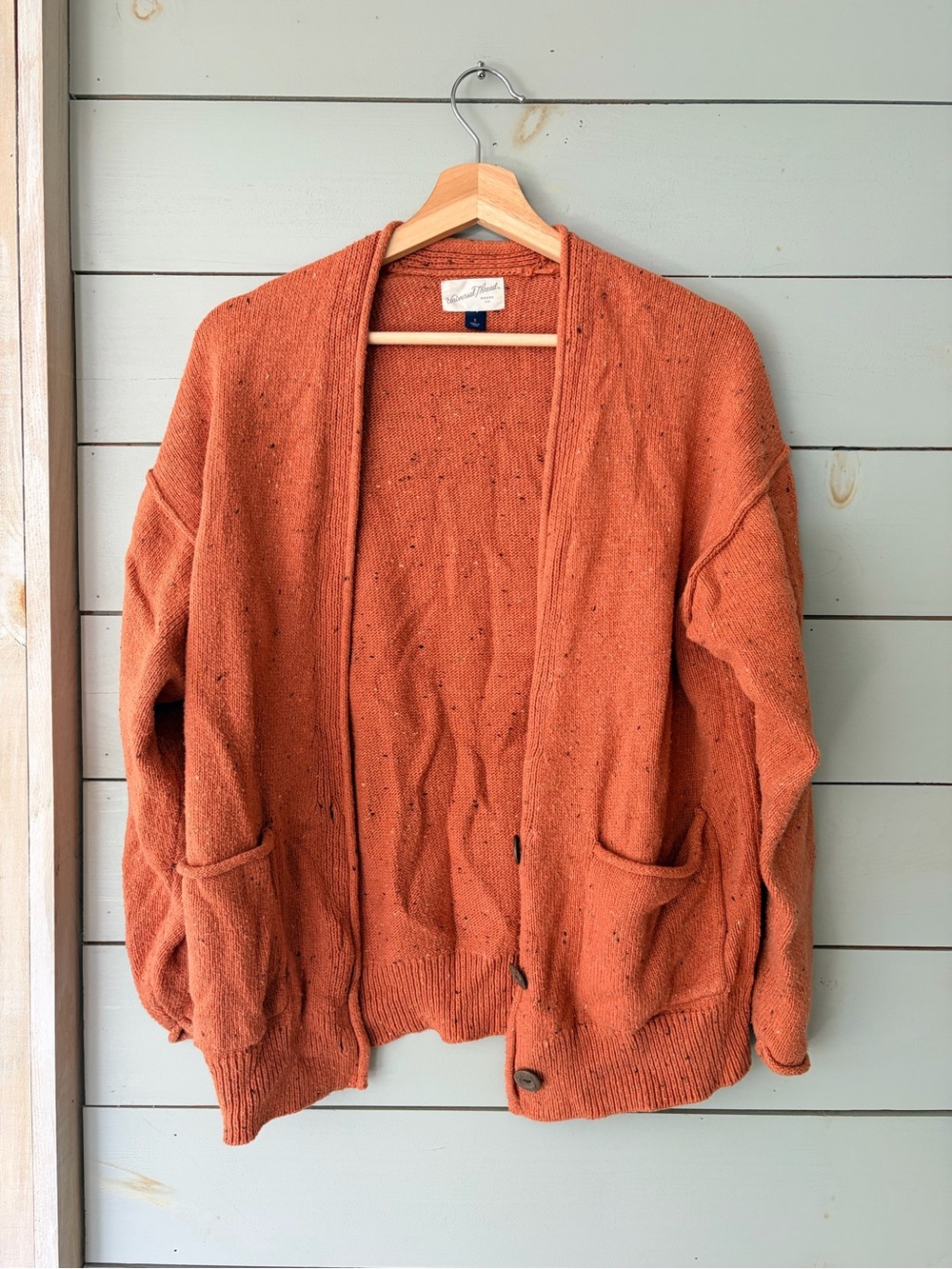 Universal Thread Speckled Knit Cardigan Rust Orange Size S